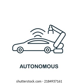 Autonomous icon. Monochrome simple Artificial Intelligence icon for templates, web design and infographics