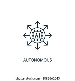 Autonomous icon. Simple element illustration. Autonomous symbol design from Artificial Intelligence collection. Can be used in web and mobile.