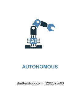 Autonomous icon in two colors design. Premium style design from artificial intelligence collection. UX and UI. Pixel perfect autonomous icon including including logo, branding.
