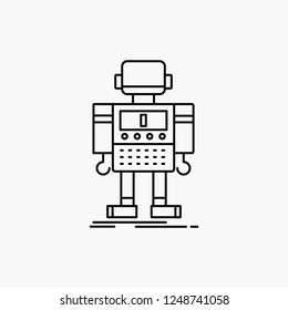 autonomous, machine, robot, robotic, technology Line Icon. Vector isolated illustration