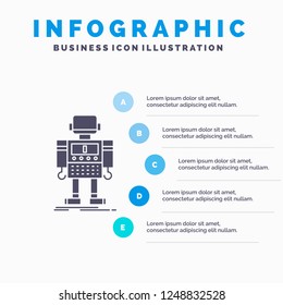 autonomous, machine, robot, robotic, technology Infographics Template for Website and Presentation. GLyph Gray icon with Blue infographic style vector illustration.