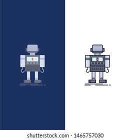 autonomous, machine, robot, robotic, technology Flat Color Icon Vector. Vector Icon Template background