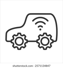 Autonomous Mobility Icon Vector Illustration Outline