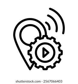 Autonomous Navigation Icon Lineal Style Vector Illustration