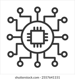 Autonomous Outline Icon Vector Illustration
