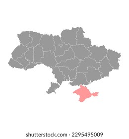 Autonomous Republic of Crimea map, province of Ukraine. Vector illustration.