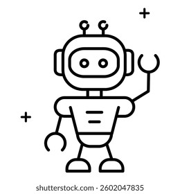 Autonomous Robotic Machines Smart Technology Vector Icon design with Editable stroke