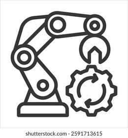 Autonomous Robotic Outline Icon Vector Illustration