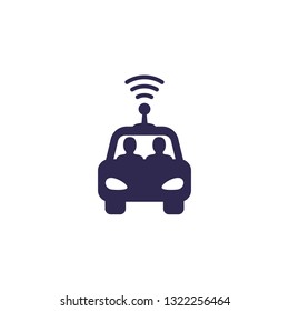 autonomous self drive car icon