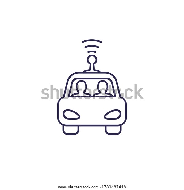 autonomous self drive car line\
icon