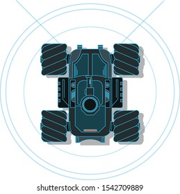 Autonomous self driving toy car with Artificial intelligence technology illustration