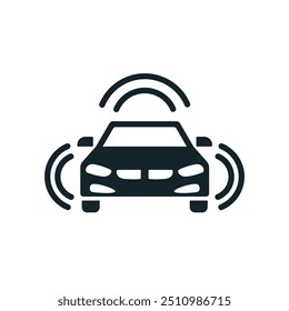 Autonomous self driving vehicle using artificial intelligence icon