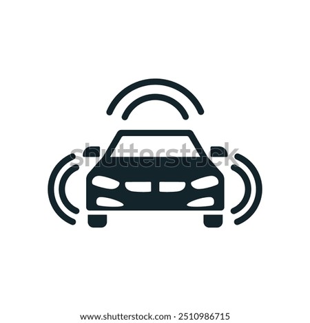 Autonomous self driving vehicle using artificial intelligence icon