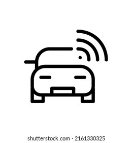 Autonomous Self-driving Car. Pixel Perfect, Editable Stroke Line Art Icon