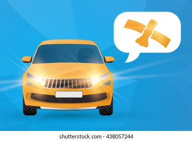 Autonomous self-driving car vector illustration, driverless technology, gps technology
