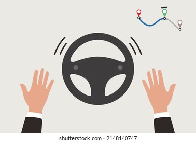 Concepto autoconducido autónomo, sin contacto, inteligente artificial, vector
