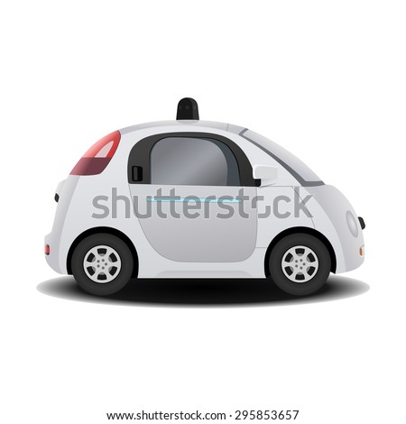 Autonomous self-driving (drive) driverless vehicle 3D render