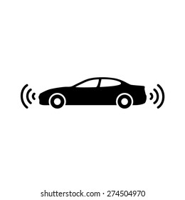 Autonomous self-driving driverless vehicle / car flat vector icon for apps and websites