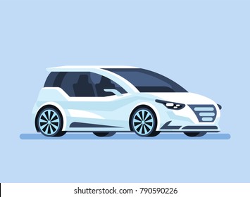 Autonomous self-driving Smart Car Driverless vehicle Vector illustration 