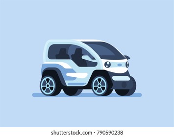 Autonomous self-driving Smart Car Driverless vehicle Vector illustration 