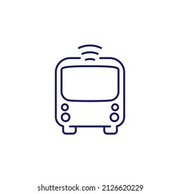 Autonome Shuttle-Bus-Symbol, fahrerlose Transportlinie, Vektorgrafik