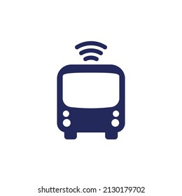 Autonome Shuttle-Bus-Symbol, fahrerloser Transport, Vektorgrafik