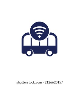 Autonome Shuttle-Bus-Symbol auf Weiß