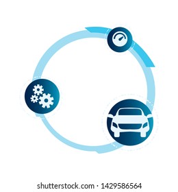 autonomous smart car icon vector ilustration