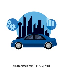 autonomous smart car icon vector ilustration