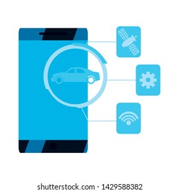 autonomous smart car icon vector ilustration