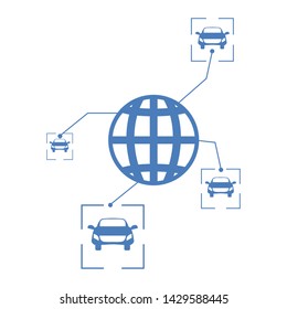 autonomous smart car icon vector ilustration