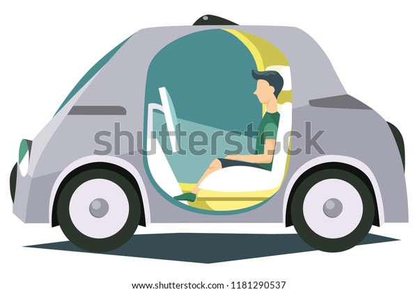 Autonomous smart
vehicle with passenger
poster