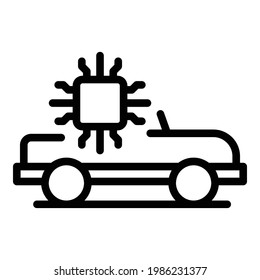 Autonomous system car icon. Outline Autonomous system car vector icon for web design isolated on white background