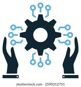 Autonomous system icon vector representing self-operating technology. Ideal for AI, robotics, automation, smart systems, machine learning, innovation, and digital transformation.
