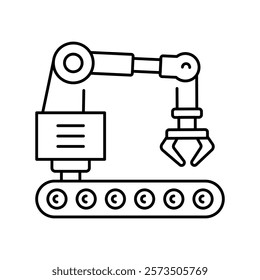 Autonomous systems black line icon. Vector isolated element. Editable stroke.