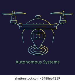 Autonomous Systems Icon: KI-Robotik, selbstfahrende Technologie, Intelligent Automation, Autonome Fahrzeuge, KI-Navigation mit editierbarem Strich.