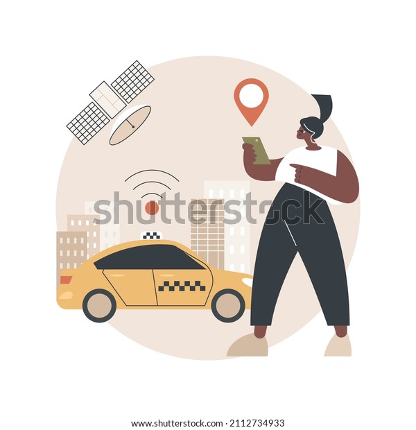 Autonomous taxi abstract concept vector
illustration. Self driving taxi, on demand car service, driverless
transport, autonomous car, alternative vehicle owning, business
travel abstract
metaphor.