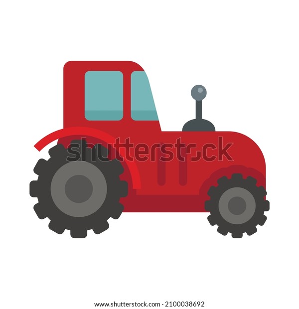 Autonomous tractor icon.\
Flat illustration of autonomous tractor vector icon isolated on\
white background