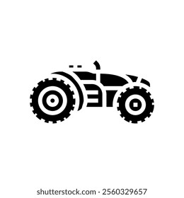 autonomous tractor robot harvests glyph icon vector. autonomous tractor robot harvests sign. isolated symbol illustration