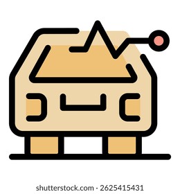 Autonomous vehicle displaying a heartbeat monitor icon, symbolizing its self monitoring capabilities and operational status