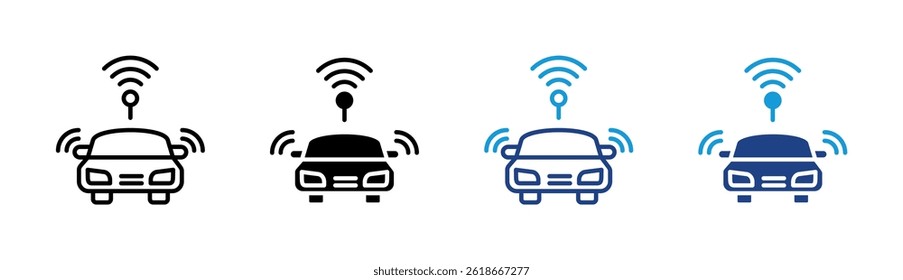 Autonomous Vehicle Icon Element For Design