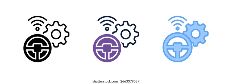 Autonomous Vehicle Icon Element For Design And Vector