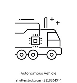 Autonomous Vehicle Icon. Outline Style Icon Design Isolated On White Background