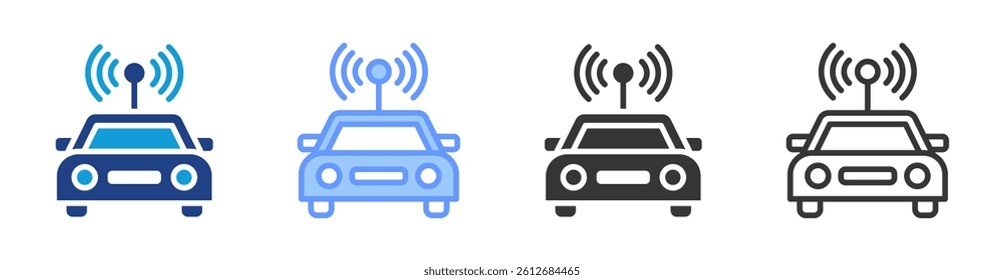 Autonomous Vehicle icon set multiple style collection