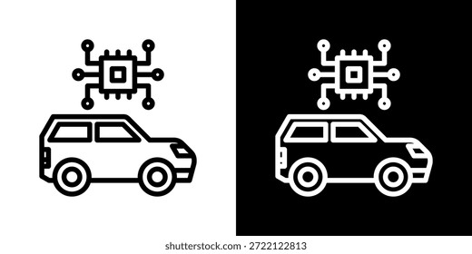 Colección De Vector Autónoma Del Conjunto Del Icono Del Vehículo Aislada En Blanco Y Negro