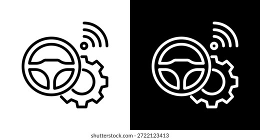 Colección De Vector Autónoma Del Conjunto Del Icono Del Vehículo Aislada En Blanco Y Negro