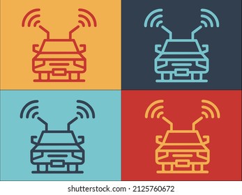 Autonomous Vehicle Logo Template, Simple Flat Icon Of vehicle,technology,car