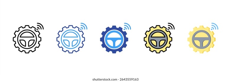 Autonomous Vehicle Multi Style Icon Set