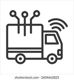 Autonomous Vehicle Outline Icon Vector Illustration