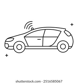 Autonome Fahrzeug Vektor Icon Design, fahrerloses Auto, selbstfahrende, autonome Technologie, intelligente Fahrzeuge, Verkehrsinnovation,
